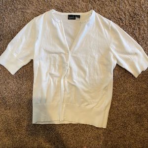 White Kersh Short-Sleeved Cardigan